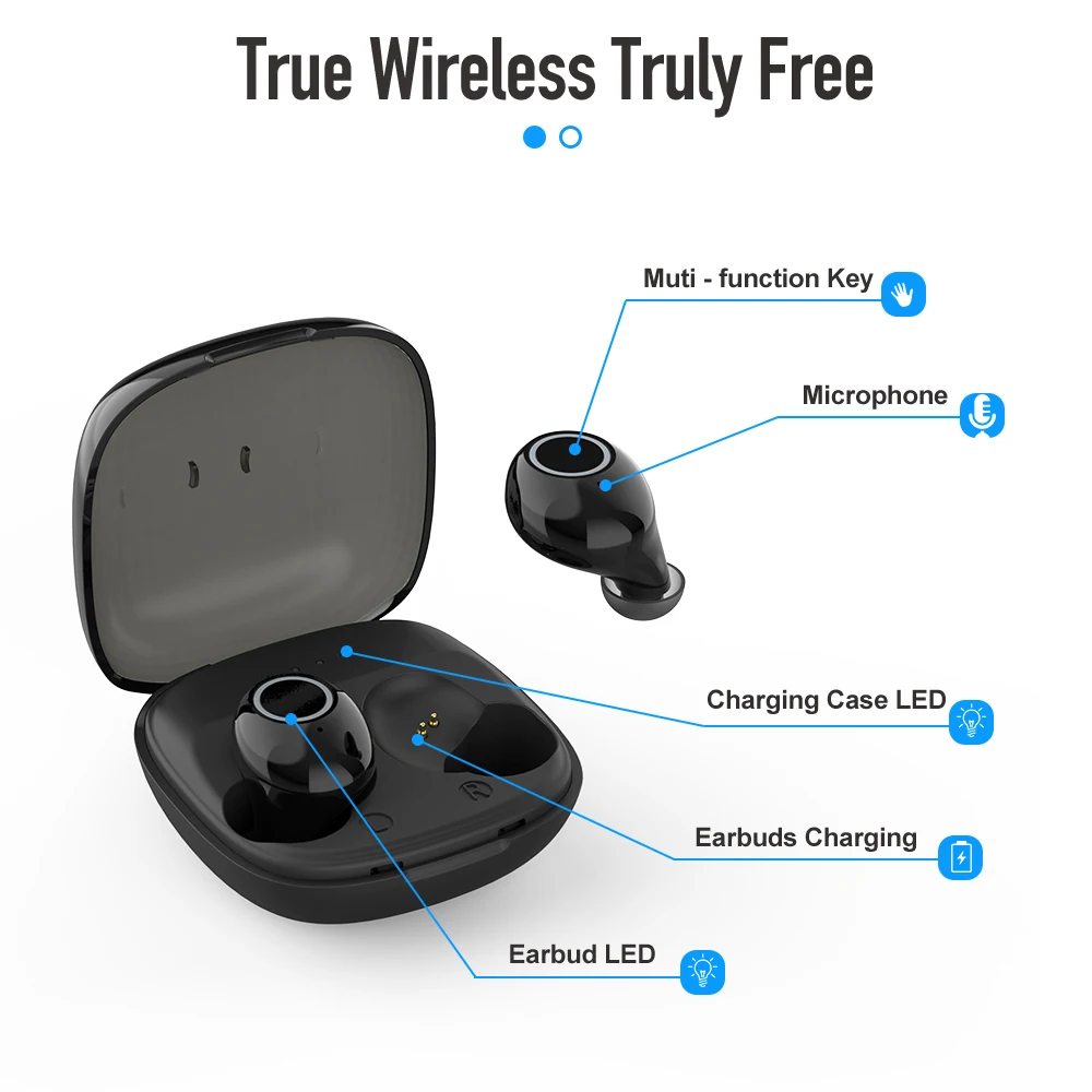 ROCK Mini TWS 5 0 Bluetooth наушники настоящие беспроводные стерео мини гарнитура