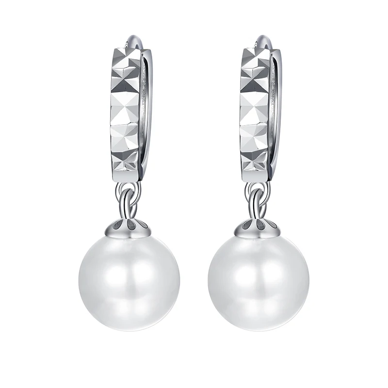 

New Fashion Stud Earrings For Women 925 Silver Fresh Water Pearl Geometric Earrings For Party Wedding Gift Wholesale Ear Jewelry