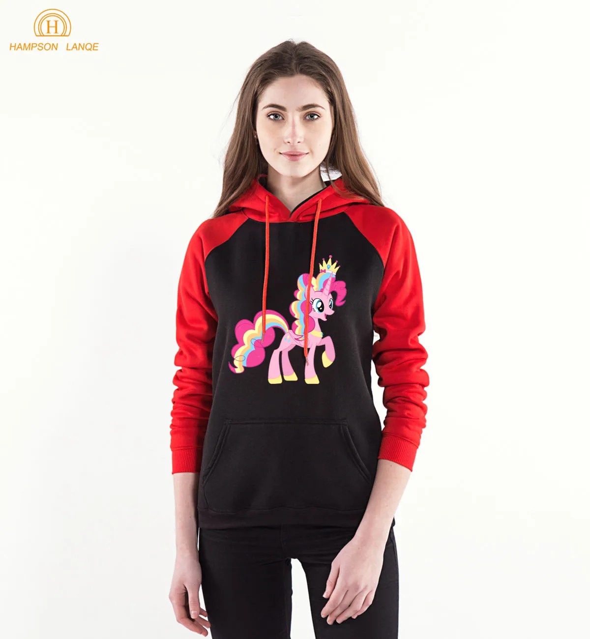 

Animal Horse Rainbow Kawaii Women Hoodies 2019 Spring Autumn Fleece Warm Sweatshirts Brand Harajuku Raglan Hoodie
