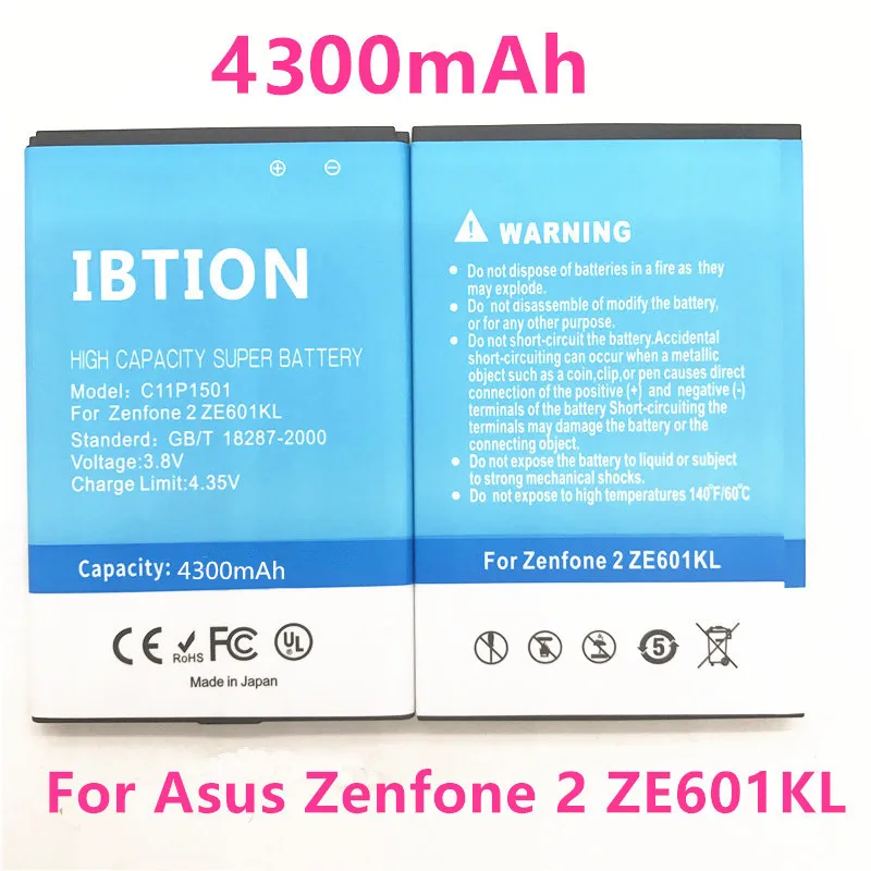 IBTION 4300 mAh C11P1501 Батарея для ASUS ZenFone 2 Laser селфи ZE601KL ZE550KL ZD551K мобильного