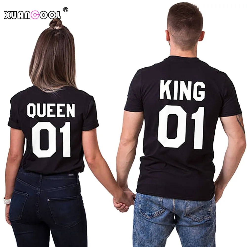 Xuancool Летний Стиль Новая мода Для мужчин Для женщин футболка King 01 Queen 01 одинаковые футболки унисекс наряд Camisetas Mujer
