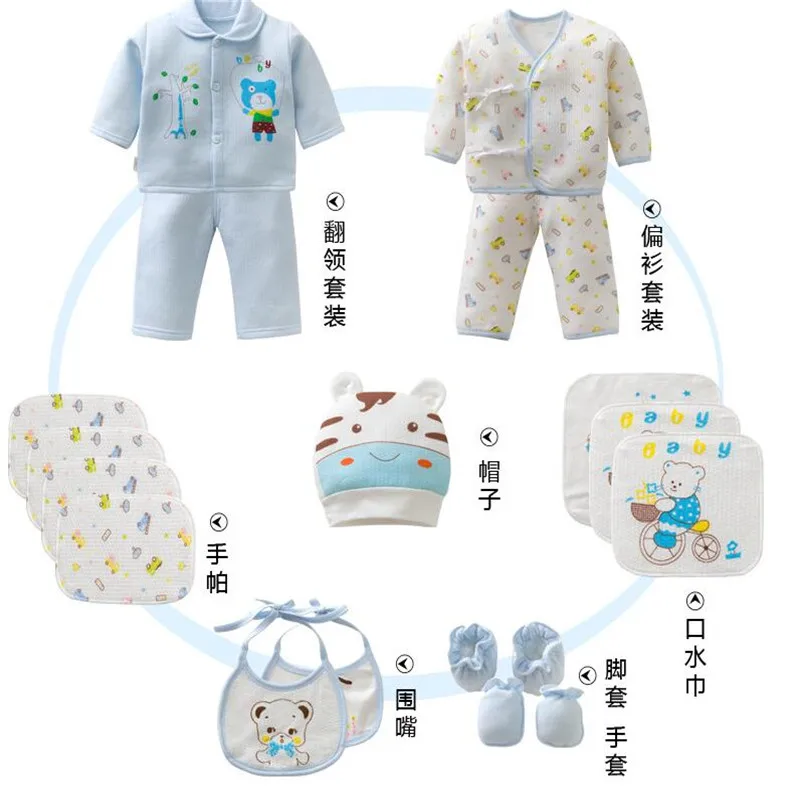 Newborn Baby Clothing Sets Girls Boys Clothes Autumn Winter Warm Brand Gift Infant Cotton Cartoon Underwear 18pcs/set | Детская одежда