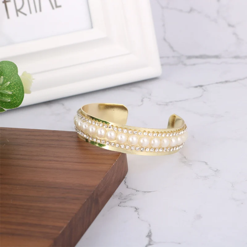 LEADERBEADS женские богемные золотистые браслеты-манжеты с кристаллами модные