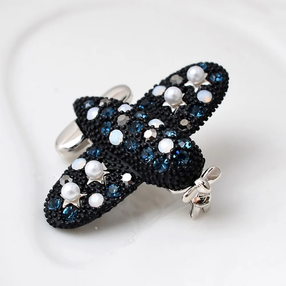 Высшее качество брендовая Классическая эмалированная жемчужная звезда самолет