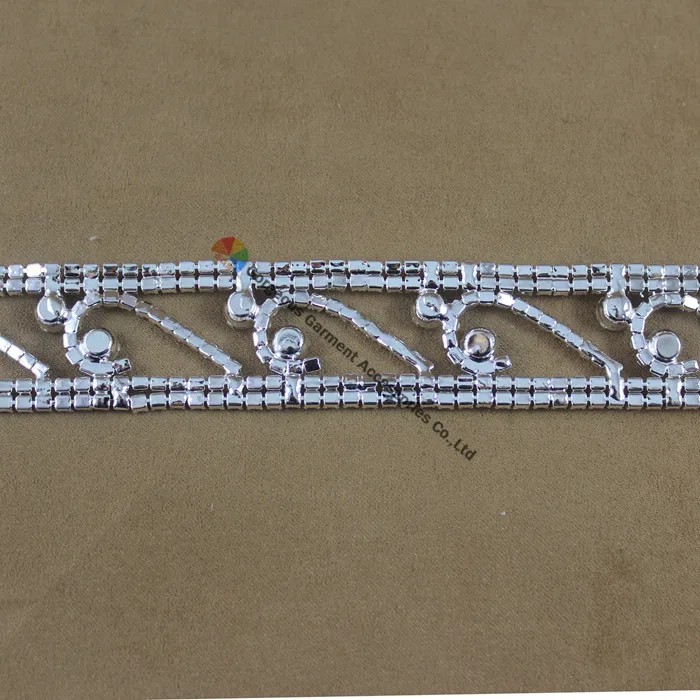 1 ярд 24 мм винтажная прозрачная цепочка из чешского хрусталя серебристого