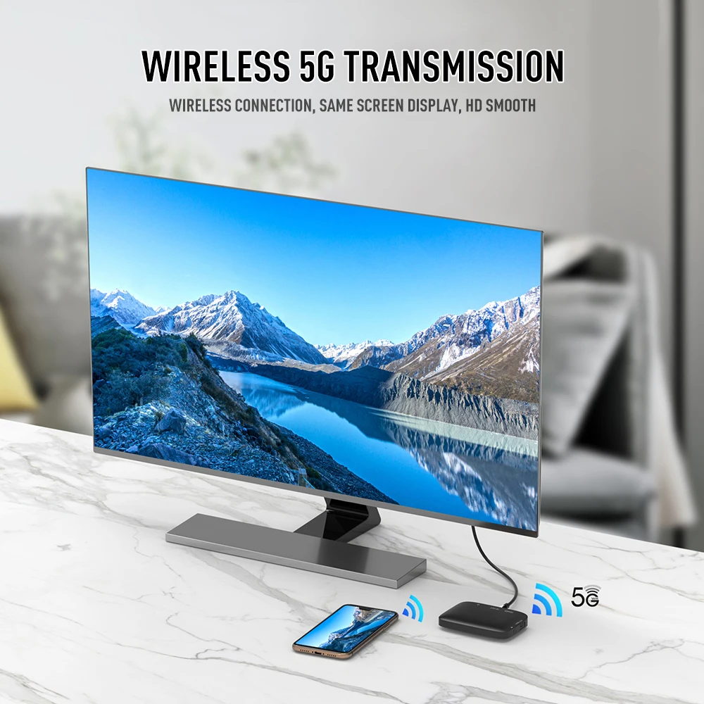 

New Wireless Dual Frequency Core Chip 4K Wireless Same Screen Pusher 2.4Ghz/5Ghz MiraScreen Steam Smart Wireless DisplayTV Stick