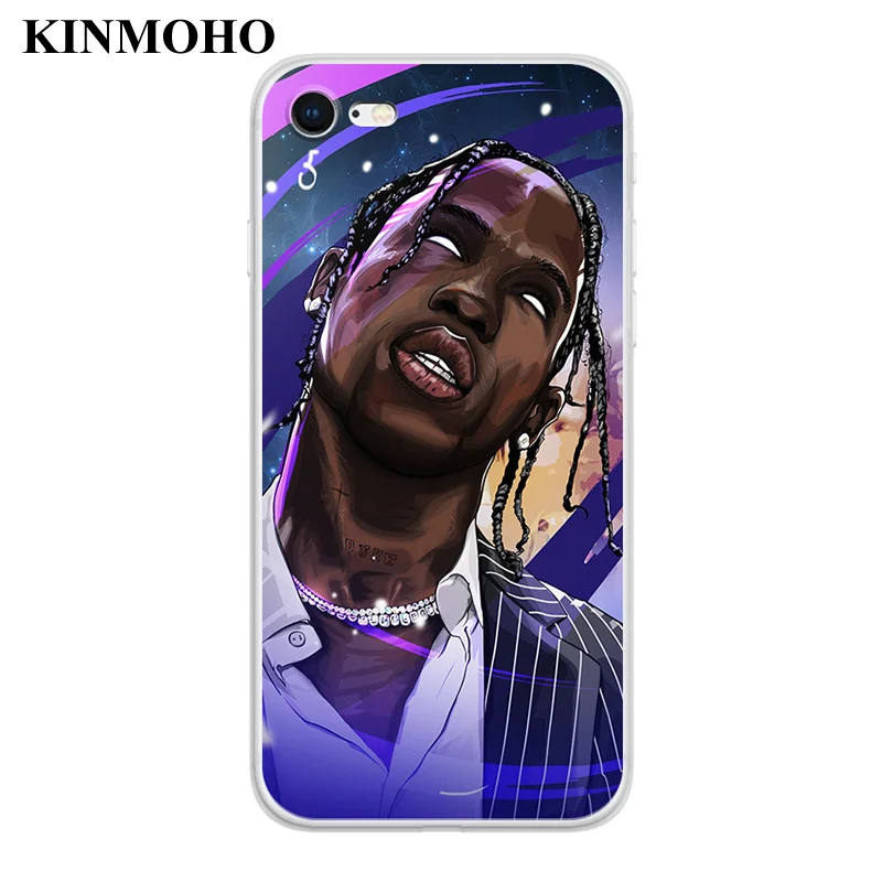 Kinmoho рэп мягкие ТПУ хип-хоп Трэвиса Скотта чехлы для телефонов чехол iPhone XS MAX X XR 6s 8