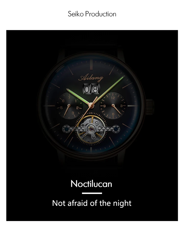 AILANG Sport Tourbillon механические часы модные повседневные роскошные мужские s часы Лидирующий бренд Montre Homme Часы Мужские автоматические часы для мужчин