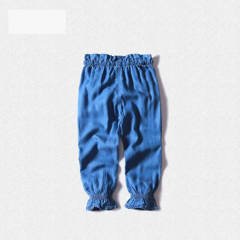 Сезон: весна–лето дети Брюки с клешем для девочек джинсовая мода досуг детей