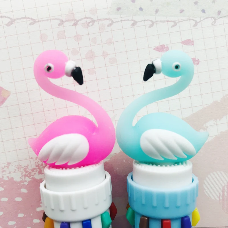 Прекрасный Фламинго голова 10 цветов шариковая ручка красочные ручки для