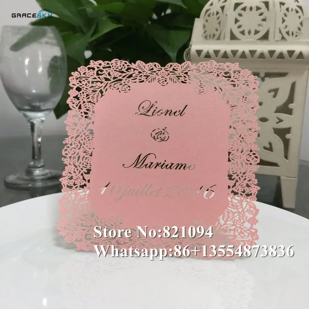 50 шт кружева цветы жемчужная бумага лазерная резка свадьба сохранить дату карты