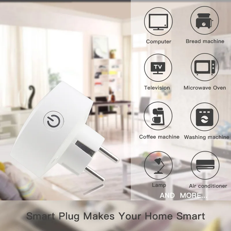 Wifi умная розетка EU Plug 220 V 10A пульт дистанционного управления умный выбор времени переключатель работы для Amazon Alexa/Google Assistant