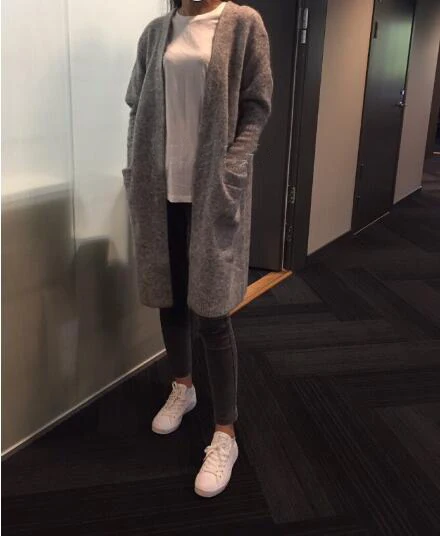 Женские длинные кардиганы из 100% натуральной норки и кашемира новинка мягкий