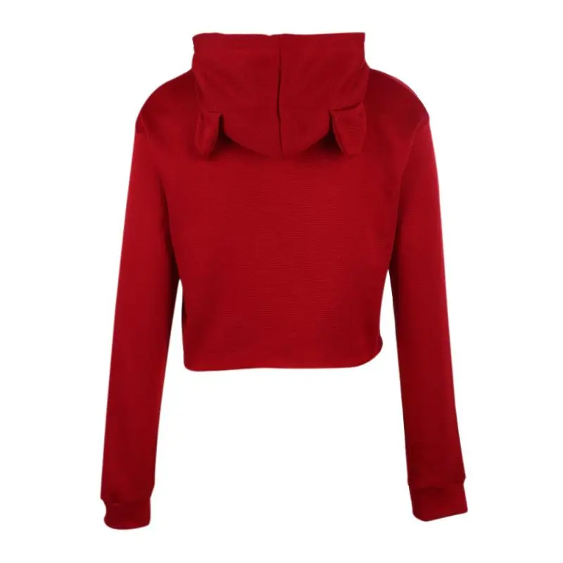 Симпатичная дышащая толстовка с кошачьими ушками для девочек-подростков