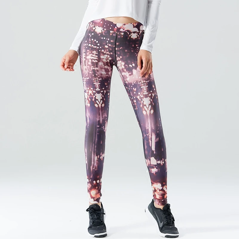 U Леггинсы для йоги колготки бега женские штаны фитнеса широкие с эластичной