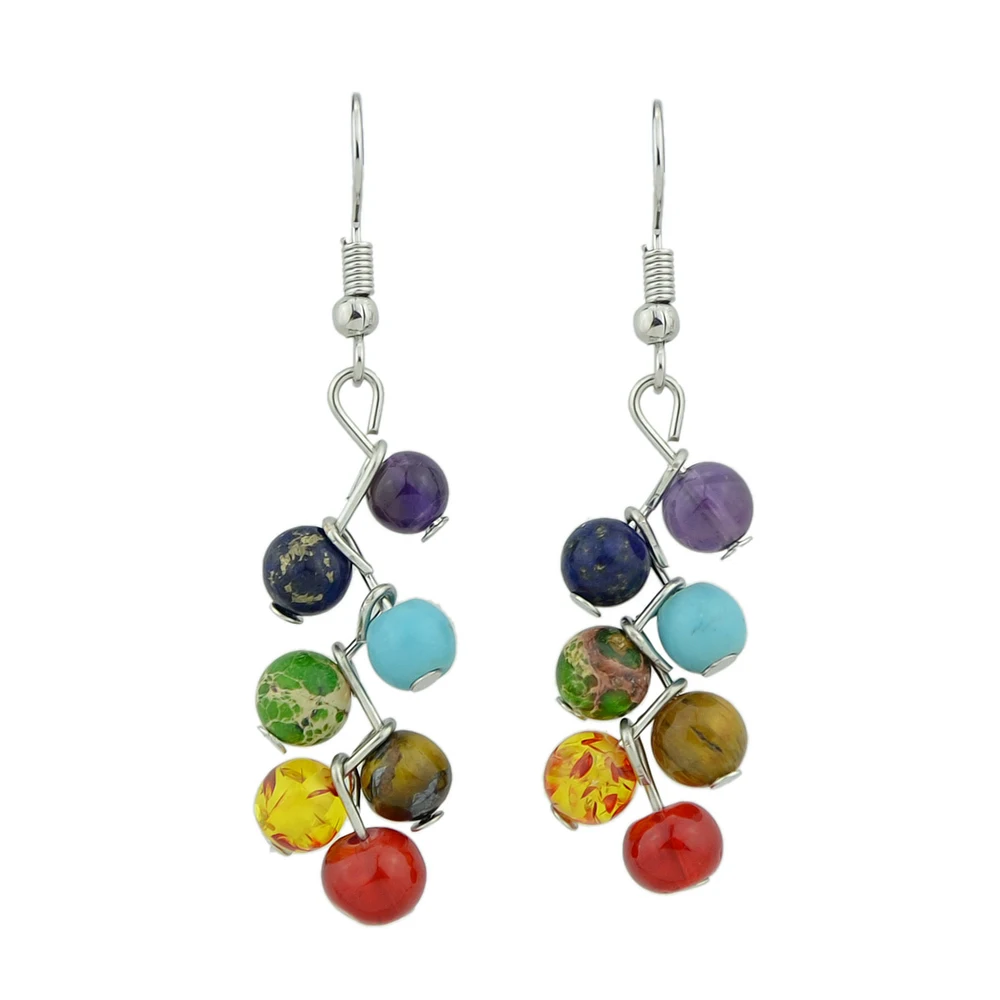 Joywish Boho Серьги серебро Цвет с ful Бусины Кристалл Геометрическая Форма Висячие