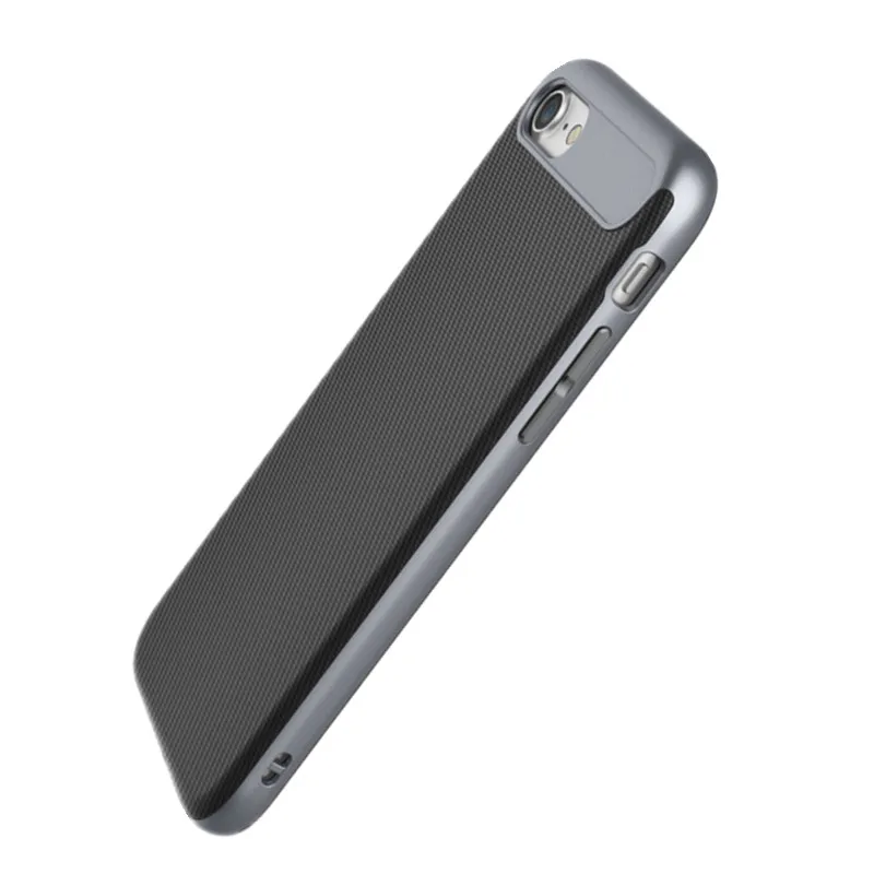 Серый Чехол Rock из углеродного волокна для iphone 7, ударопрочный мужской бизнес-чехол для iphone 7 Plus, защита от падения - Цвет: Серый