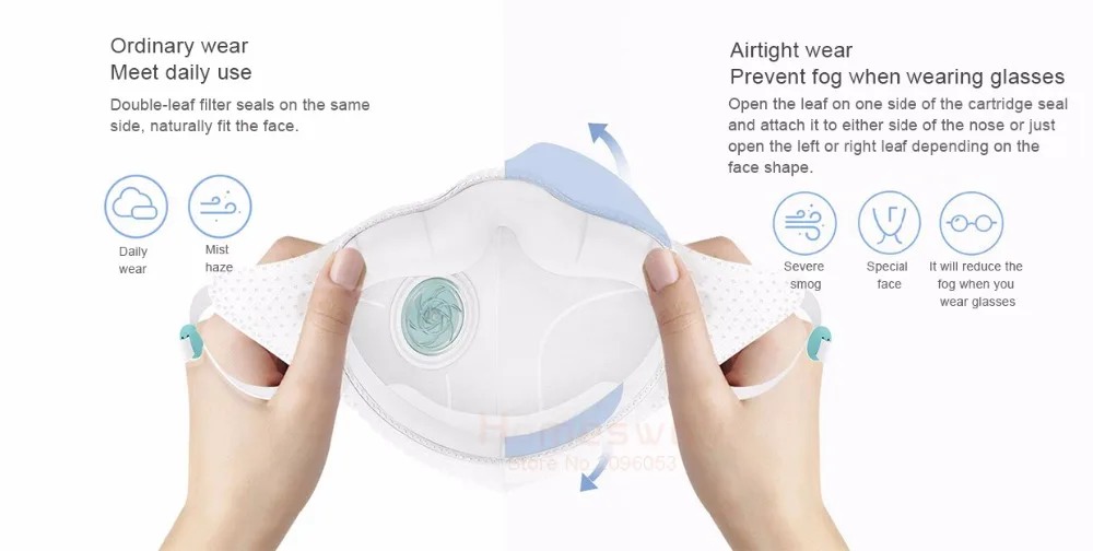 Xiaomi Mijia Airpop светильник на 360 градусов, воздушная одежда PM2.5, анти-Дымчатая маска для лица, регулируемое крепление для ушей, удобные маски для лица