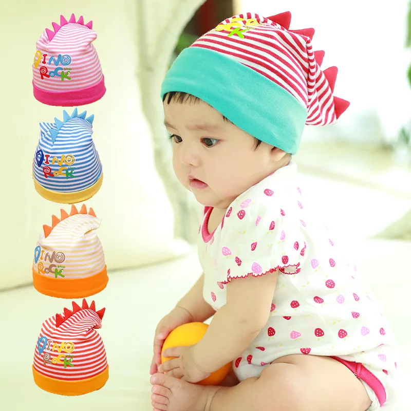 Шапочка для малыша с героями мультфильма динозавр весенние хлопковые шапки