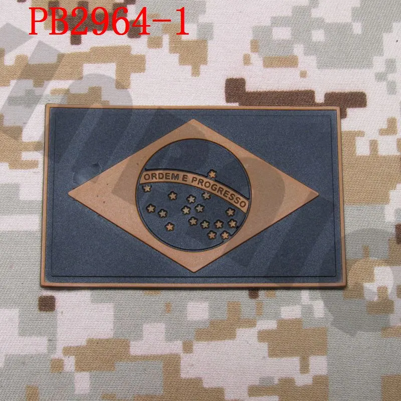 PB2964 Tan 3D ПВХ патч Бразилия национальный флаг - Цвет: PB2964 Tan