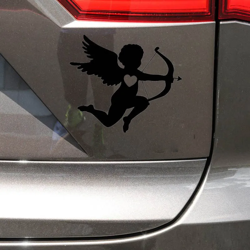 YJZT 13.8*11CM Shot Someone's Heart Baby Angel Decal Black/Silver Silhoutte Vinyl Covering The Body Car Sticker C20-1253 | Автомобили