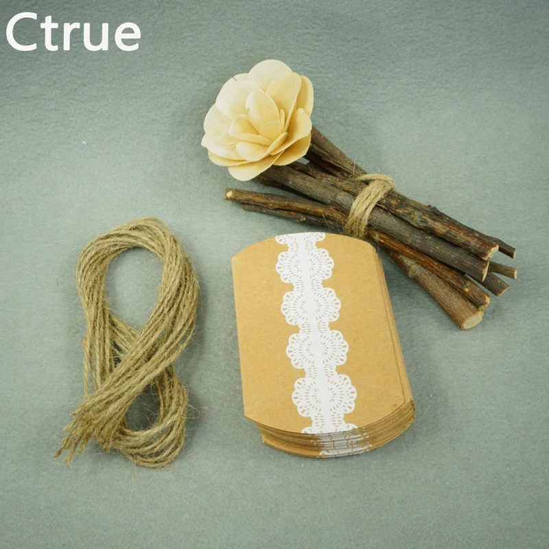 Ctrue 10 шт крафт бумага Подушка конфетная коробка Свадебные сувениры в деревенском