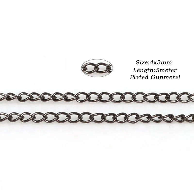 New Arrival 4x3mm 5 meter Iron Metal Chains Findings Necklace For Bracelet Jewelry Making Materials DIY | Украшения и аксессуары