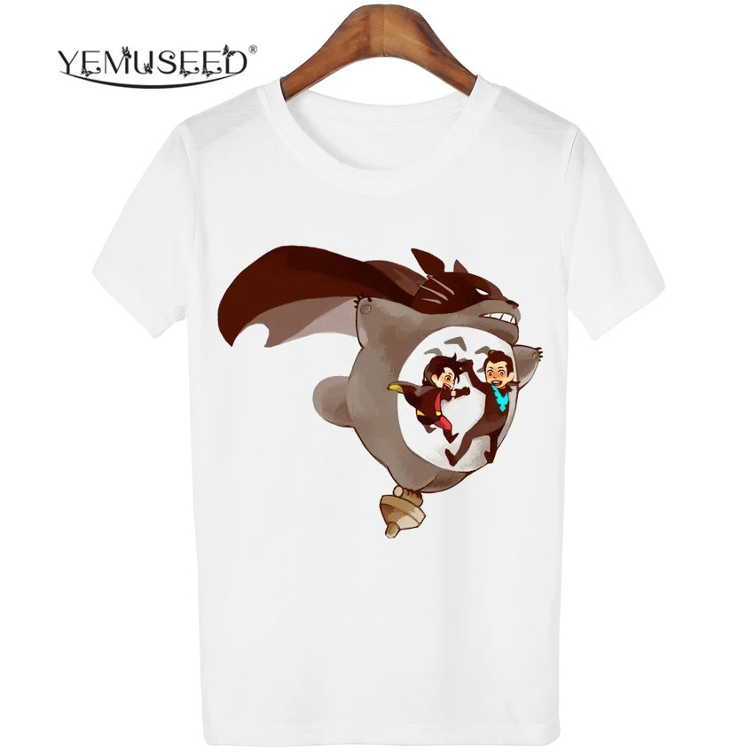Женская футболка с принтом Тоторо размера плюс топы рисунком блузки camisetas Kwaii |
