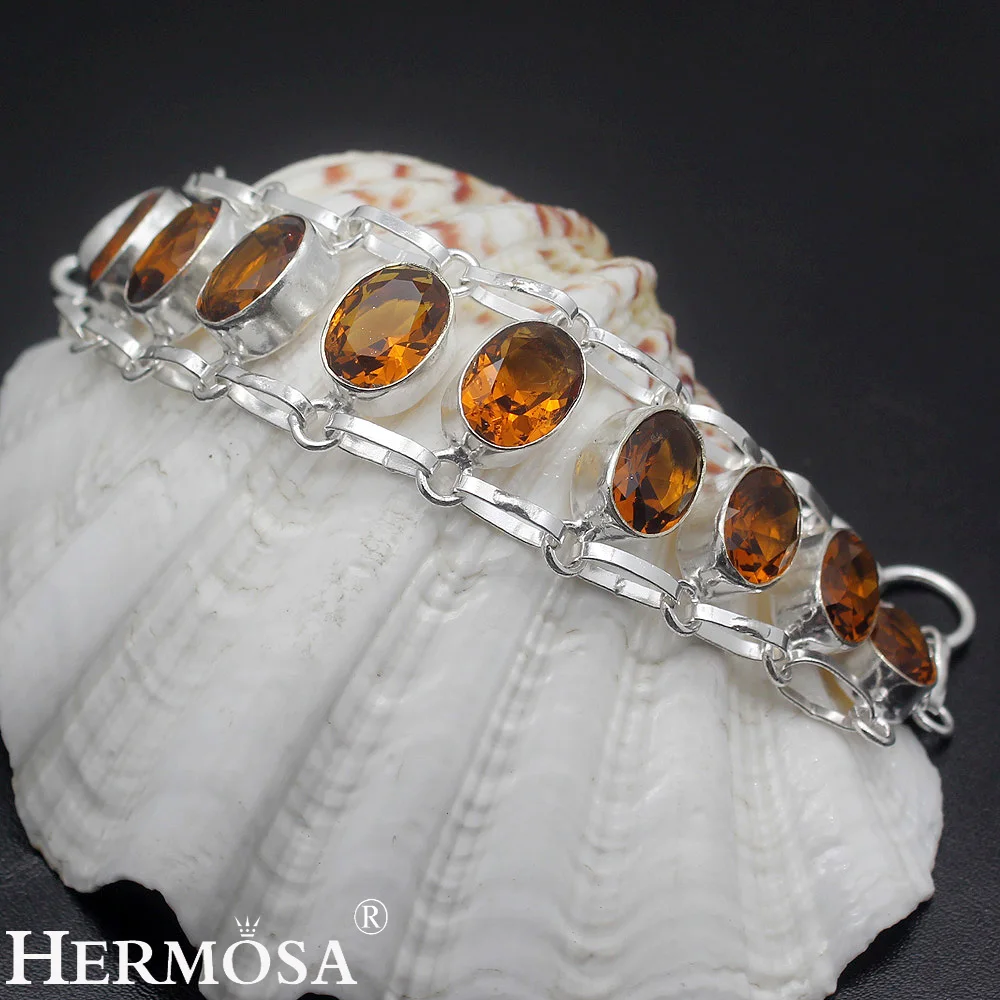 Hermosa ювелирные изделия очаровательные модные серебряные браслеты Morganite 8 дюймов