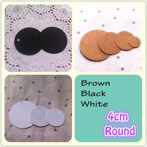 500 шт. 4 см коричневая Крафтовая бирка круглые этикетки для волос подарок