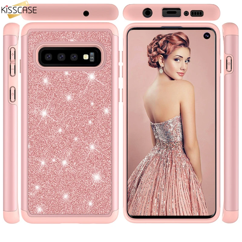 Чехол со стразами и блестками KISSCASE для Samsung S10 S9 S8 Plus S10E мягкий блестящий чехол A6 2018