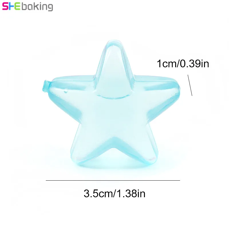 Shebaking 20pcs Star Shaped Ice Cubes Plastic Reusable Multicolour Ice Cream Tubs Mold Kitchen Bar Party Physical Cooling Tool