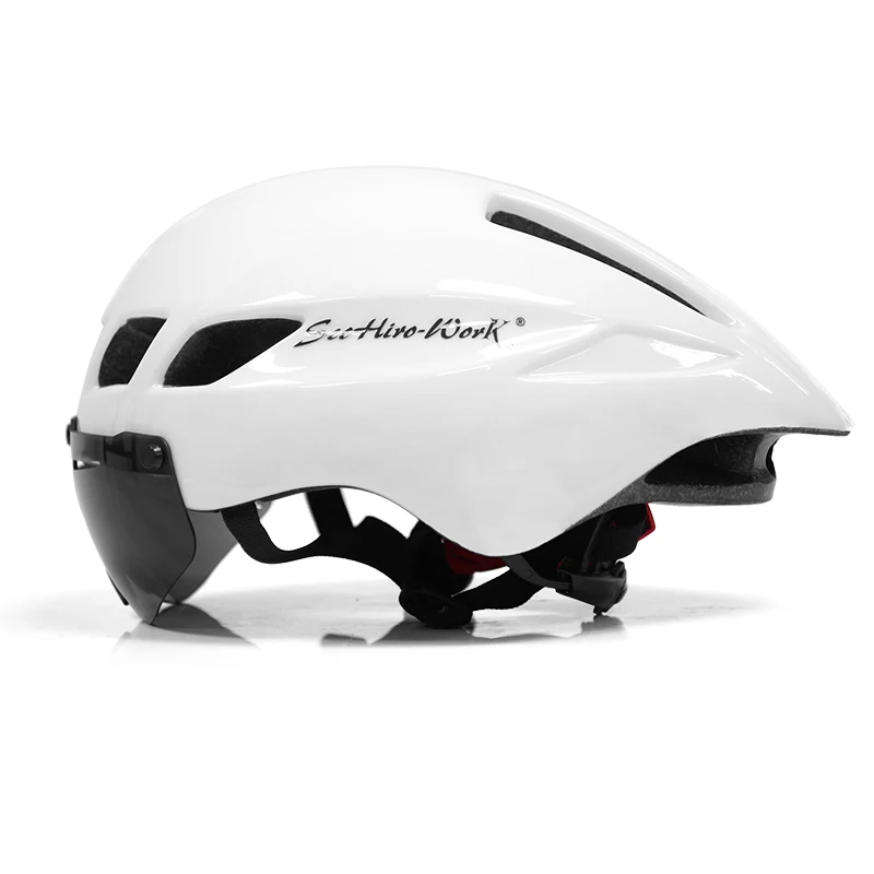 12 В форме TT велосипедные шлемы с линзой дорожный MTB Aero-R1 магнитные всасывающие очки шлем TT триатлон велосипедные шлемы очки - Цвет: 12