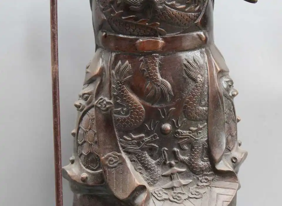 25&quot China Chinese Bronze martial Stand Warrior General Guan Gong Yu Statue Sculp | Дом и сад