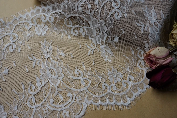 New Chantilly Lace Trim In Black White Floral Embroidered Eyelash For Home Decor Bridal Sash Wedding Dress | Дом и сад