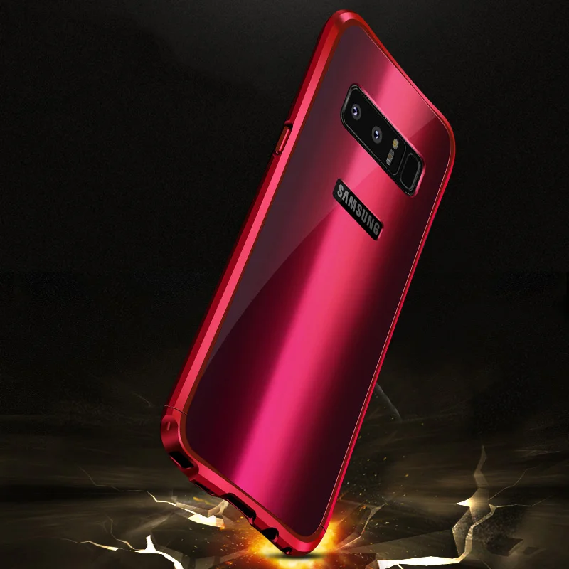 Для samsung Galaxy S8 S9 Note 8 чехол из алюминиевого сплава с металлической рамкой+ акриловая задняя крышка для samsung note8 9 чехол s