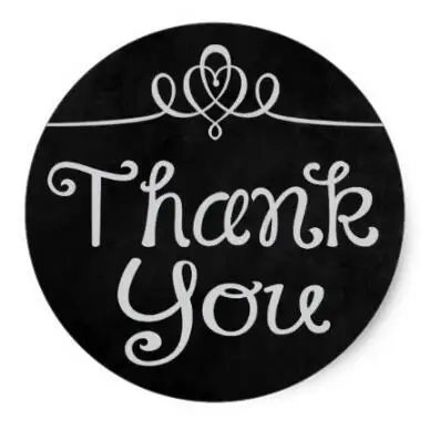 

1.5inch Thank You Floral Black & Gray Chalkboard Sticker 1