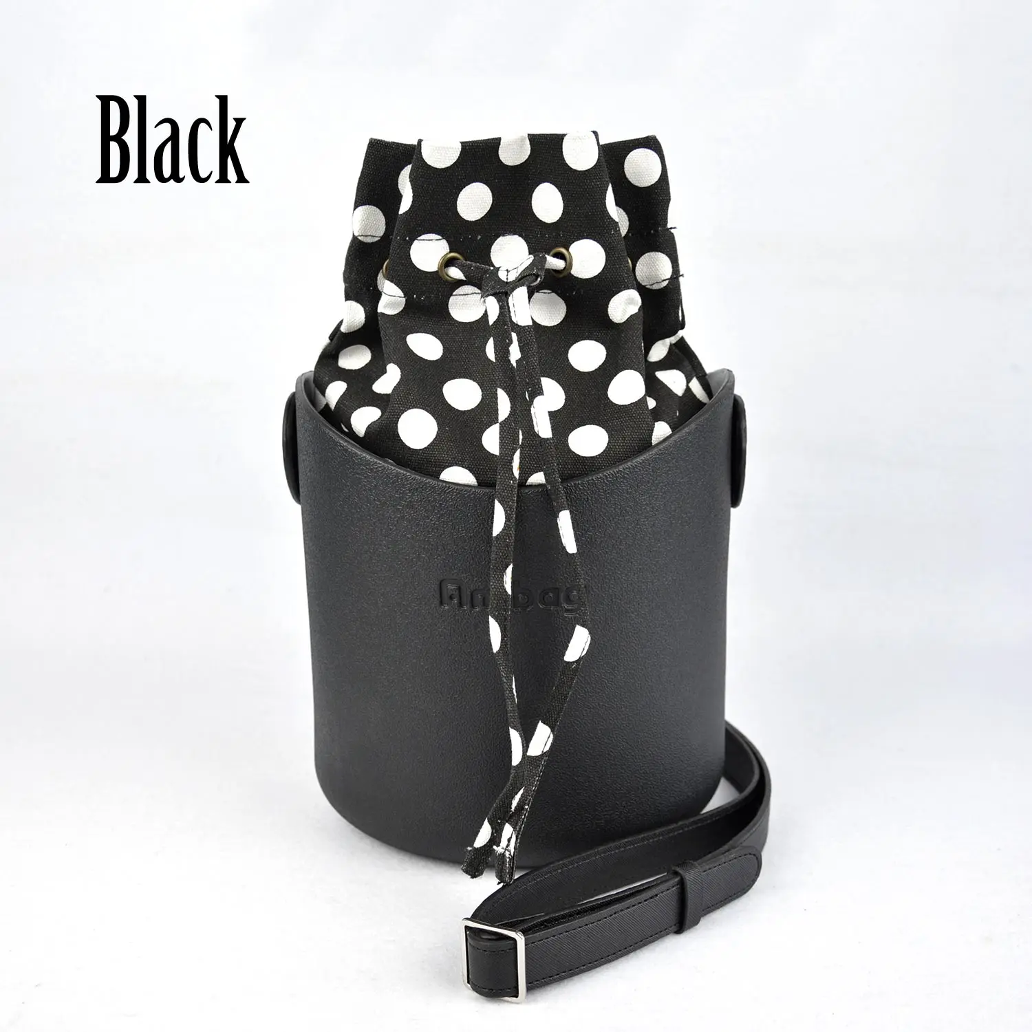 Black Стиль obag Ambag EVA O сумка корзина с ручками Ремни Цветочные холщовые вставки женская сумка через плечо DIY сумка - Цвет: Black