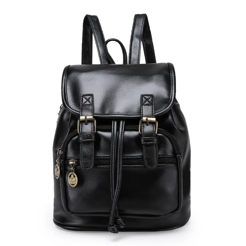 SCIONE Women Pu Leather Backpack Feminina Vintage Casual Drawstring Daily Travel Shoulder Bags Girls Teenager Bolsas Mochila |
