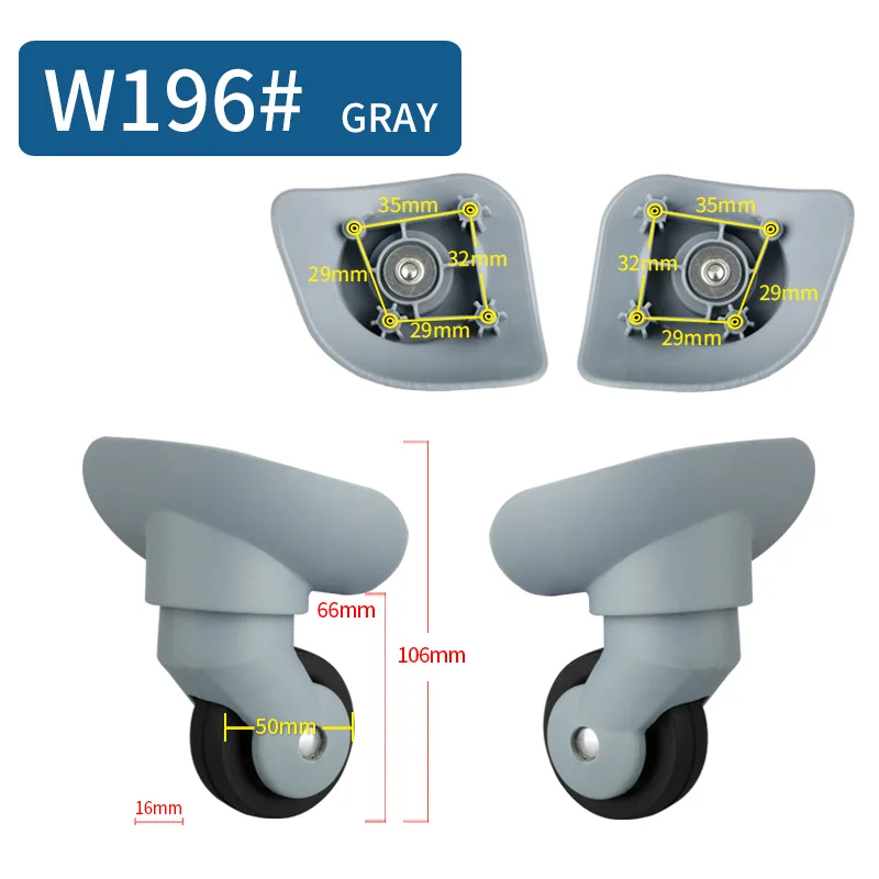 W196(2 Wheels)Gray 14-30 дюймов Чехол для костюма на колесиках, универсальные аксессуары для багажа, чехол для костюма на колесиках, запчасти, высокое качество, чехол на колесиках, ролики - Цвет: W196(2 Wheels)Gray