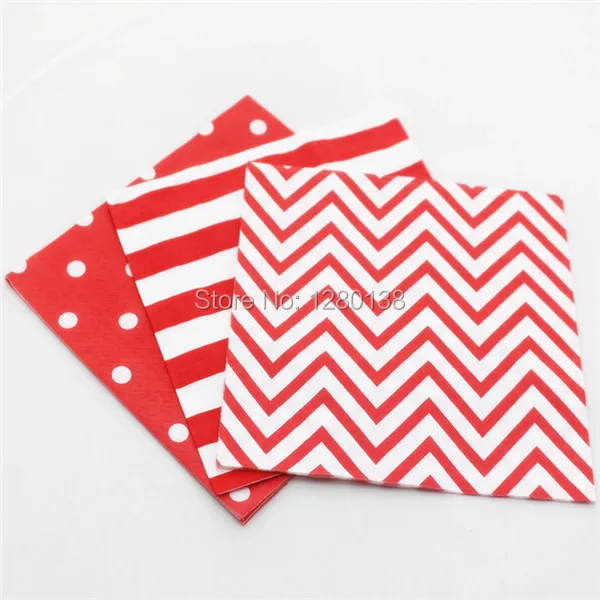 Шеврон в полоску 1000 шт./лот красные бумажные салфетки горошек для украшения