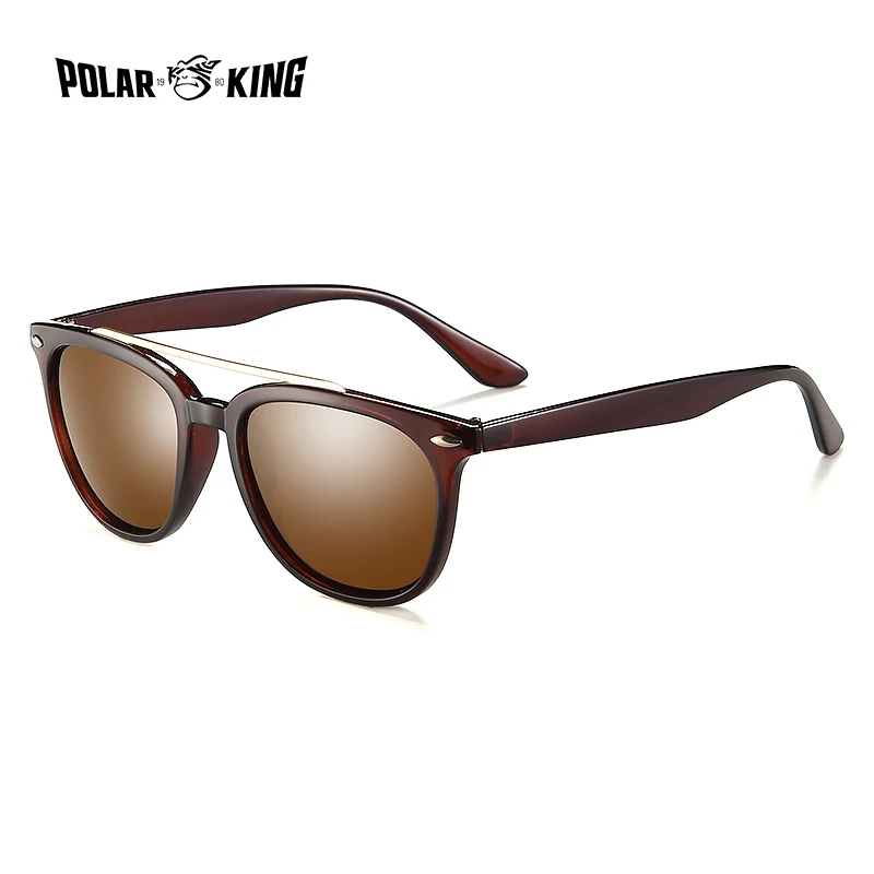 C03Brown POLARKING Марка Дизайн одежды Солнцезащитные очки Мужчины Поляризованные двойные лучи вождения Солнцезащитные очки Мужской cuculos Gafas Очки - Цвет линз: C03Brown