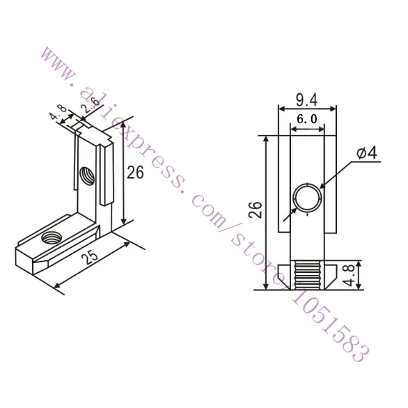 20 шт Т образный l алюминиевый профиль 2020 внутренний Угловой Соединитель