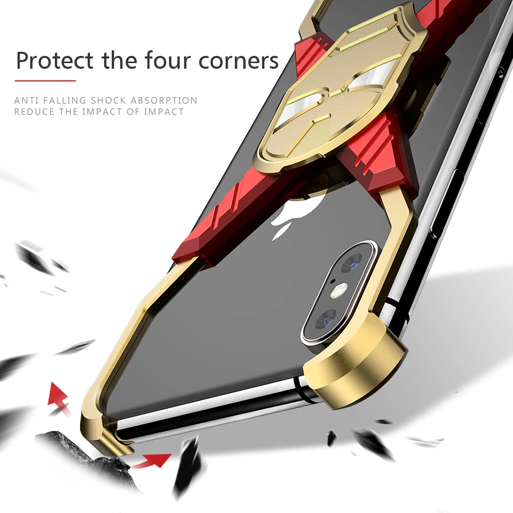 OATSBASF Железный человек металлический корпус X Форма Дизайн чехол для iPhone XS
