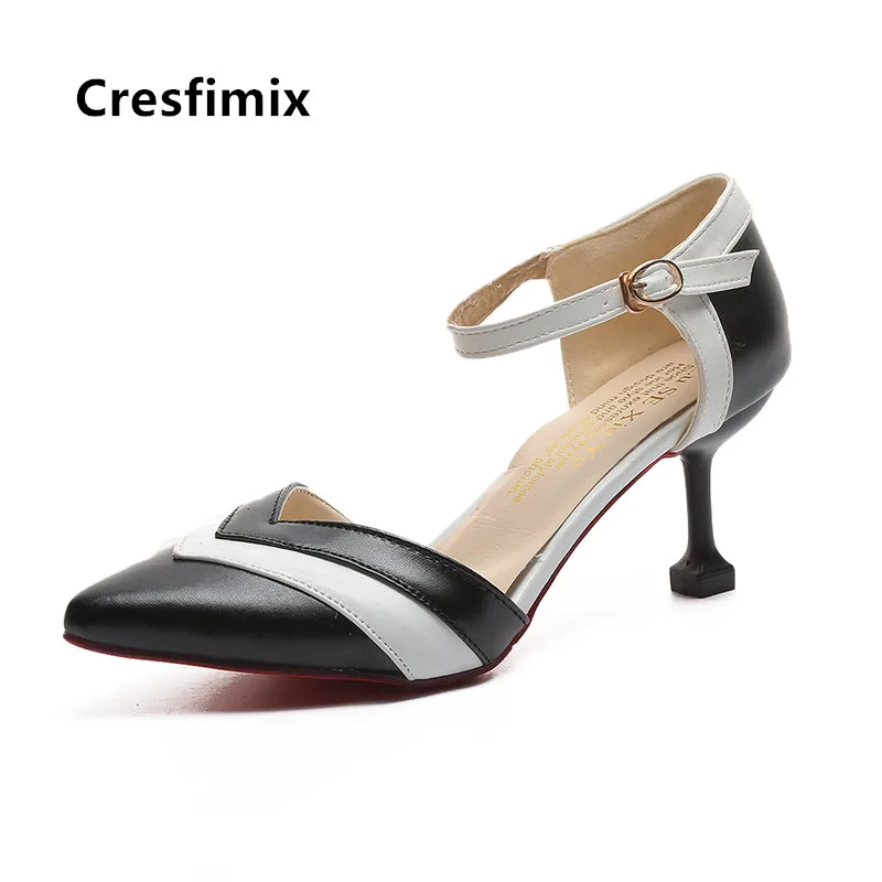 Cresfimix женские модные удобные черные туфли из искусственной кожи для офиса на