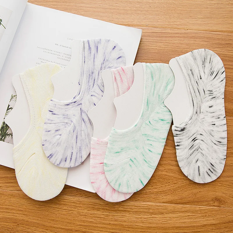 Новинка 1 пара женские носки короткие милые в горошек ярких цветов тонкие