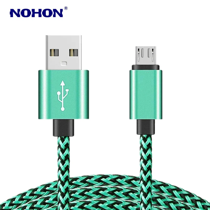 3 м 2 м микро Зарядка через usb кабель для Huawei Mate 7 8 для НУА Вэй слава 6 7 Redmi 5 6 6A samsung S4 S6 S7 для Android телефонов usb Зарядное устройство кабели для передачи данных - Цвет: Green