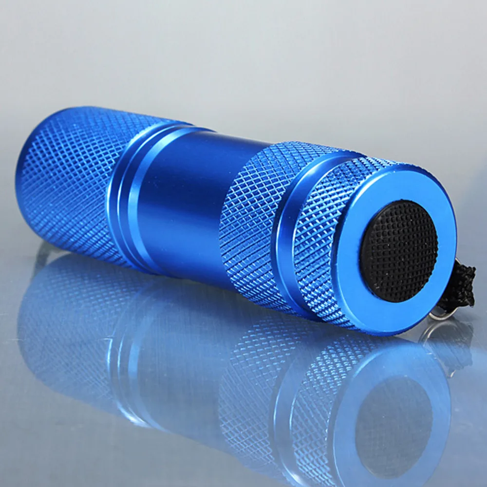 Портативный 9 светодиодов ультрафиолетовый УФ черный свет мини фонарик лампы