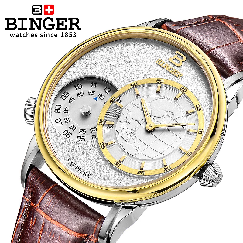 Часы мужские кварцевые с двойным циферблатом роскошные брендовые золотистые