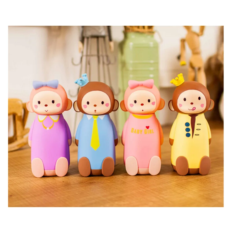 Милая 3D стеклянная бутылка для воды в стиле обезьяны детей мультяшная